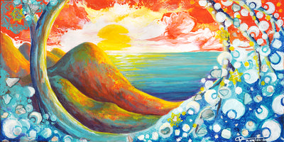 PACIFIC BLISS EMBELLISHED FINE ART PRINT ON CANVAS