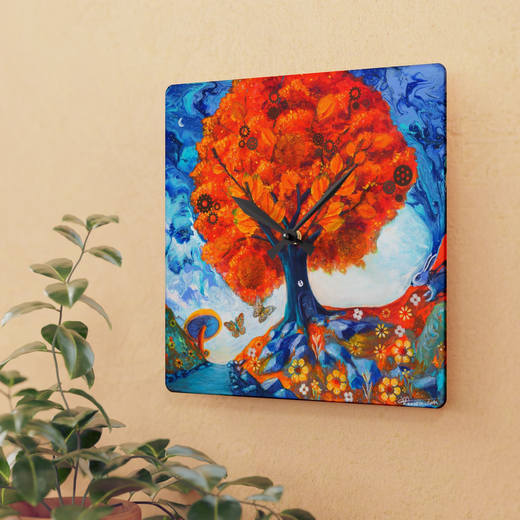 Acrylic Wall Clock - Late for Tea