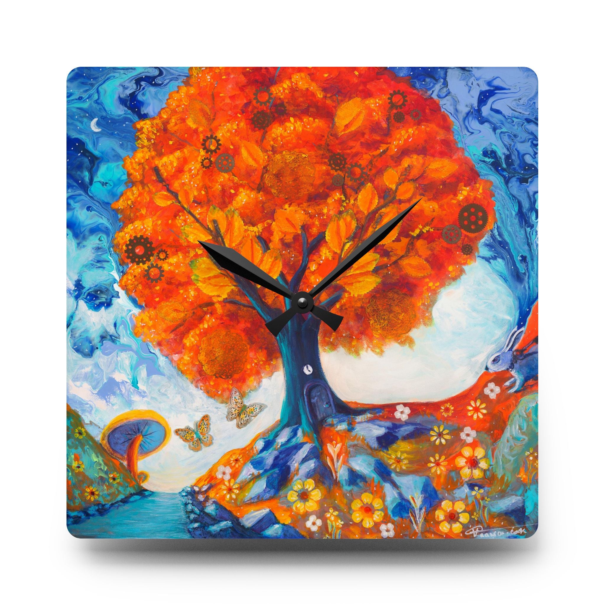 Acrylic Wall Clock - Late for Tea