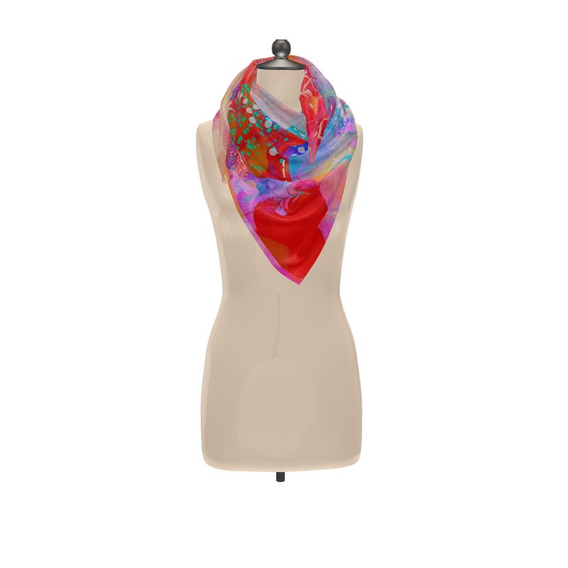 "Reverie "- Designer Silk Scarf - 35'x35"