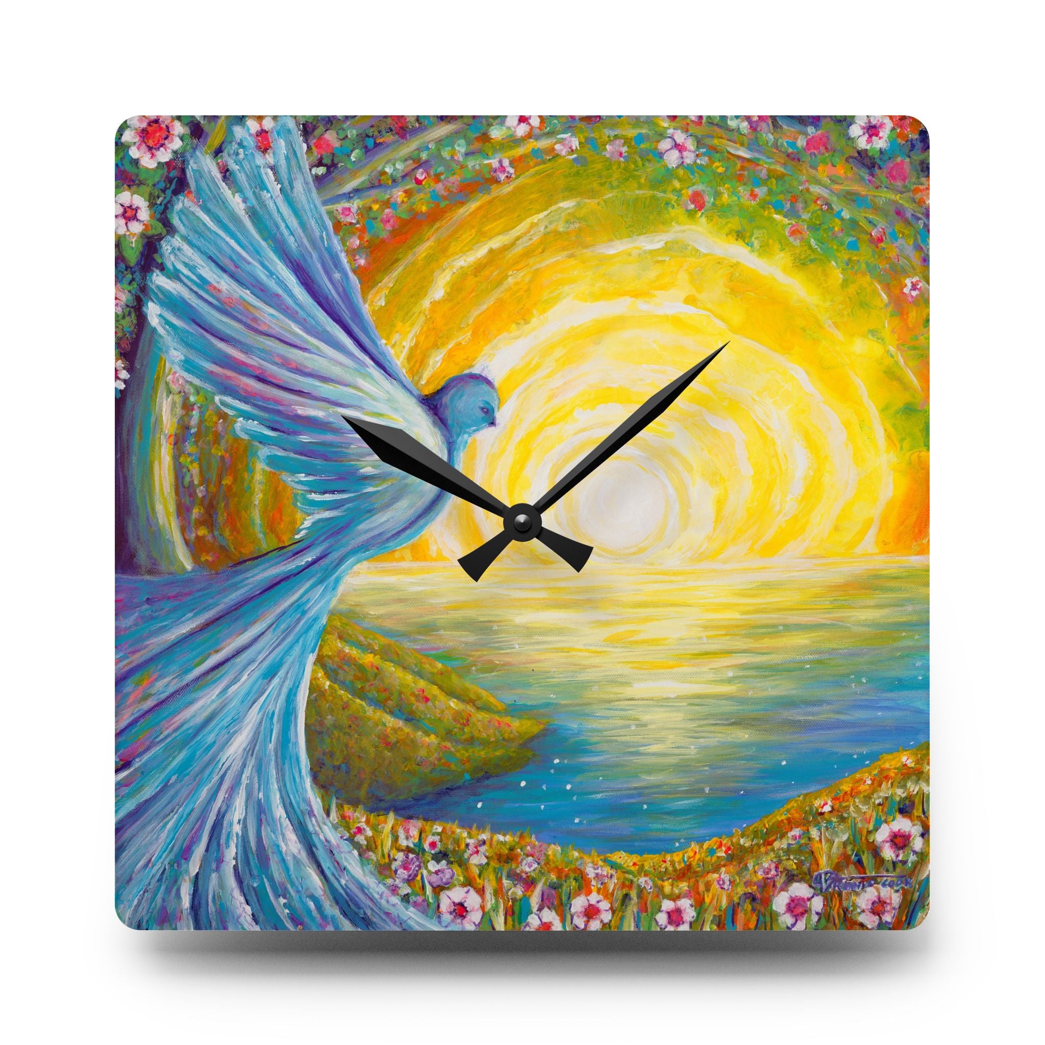 Acrylic Wall Clock - Bird of Light