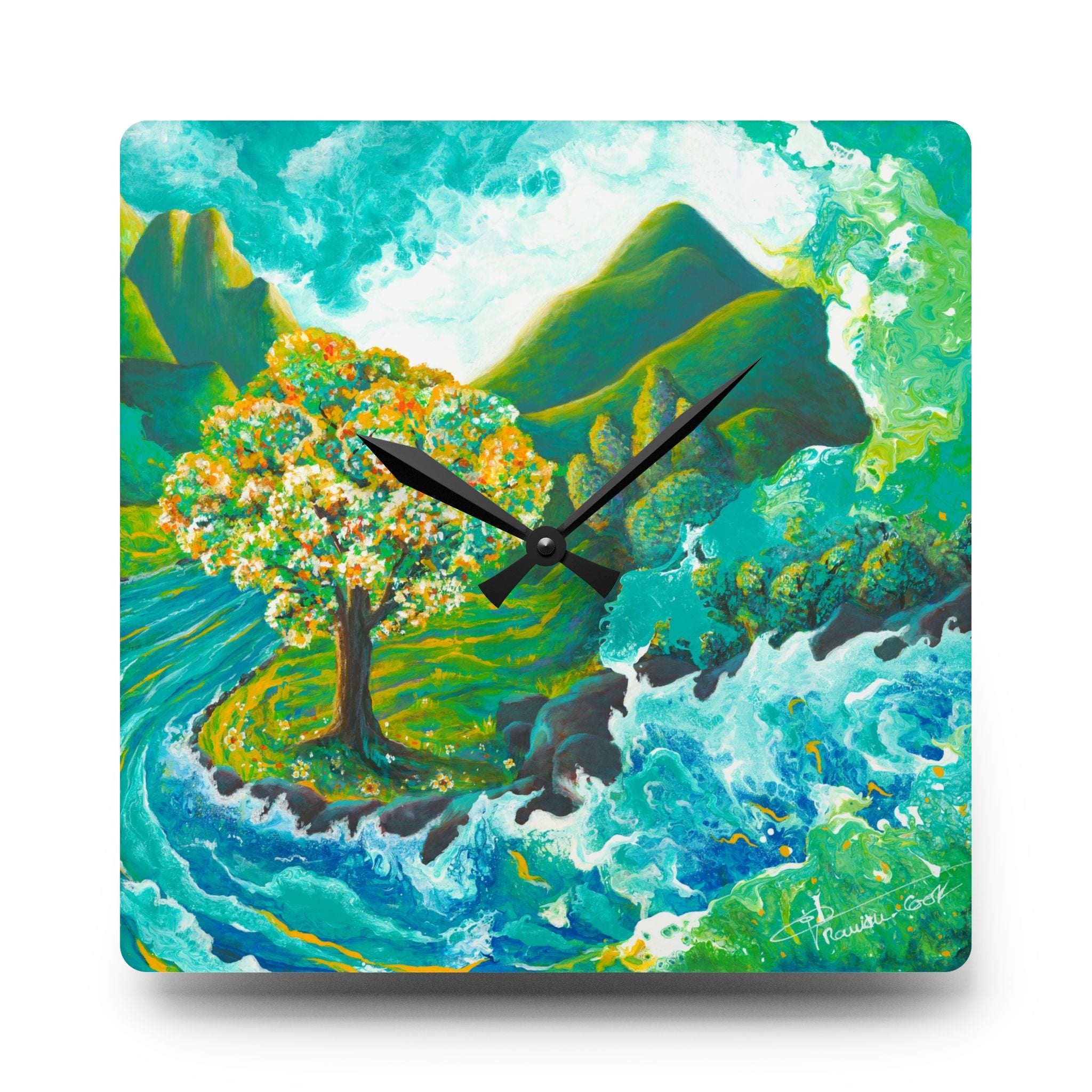 Acrylic Wall Clock - Hawaii-Garden of Life