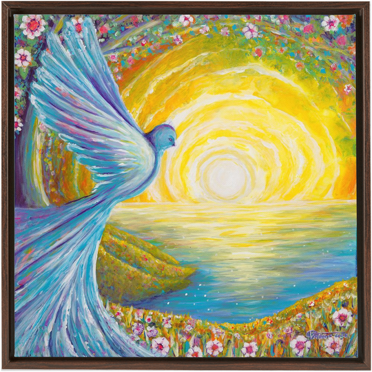 Bird of light Framed Canvas Wraps