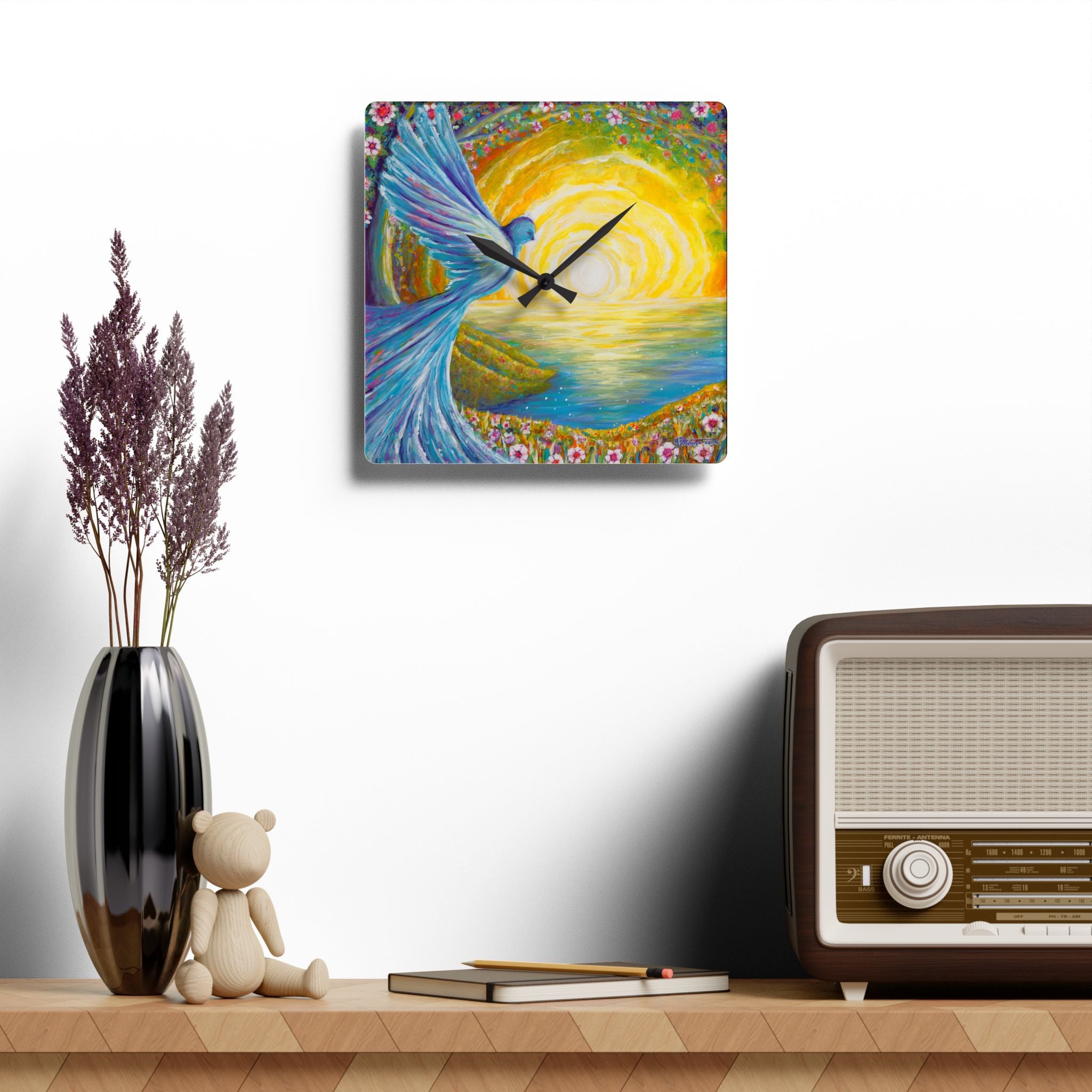 Acrylic Wall Clock - Bird of Light