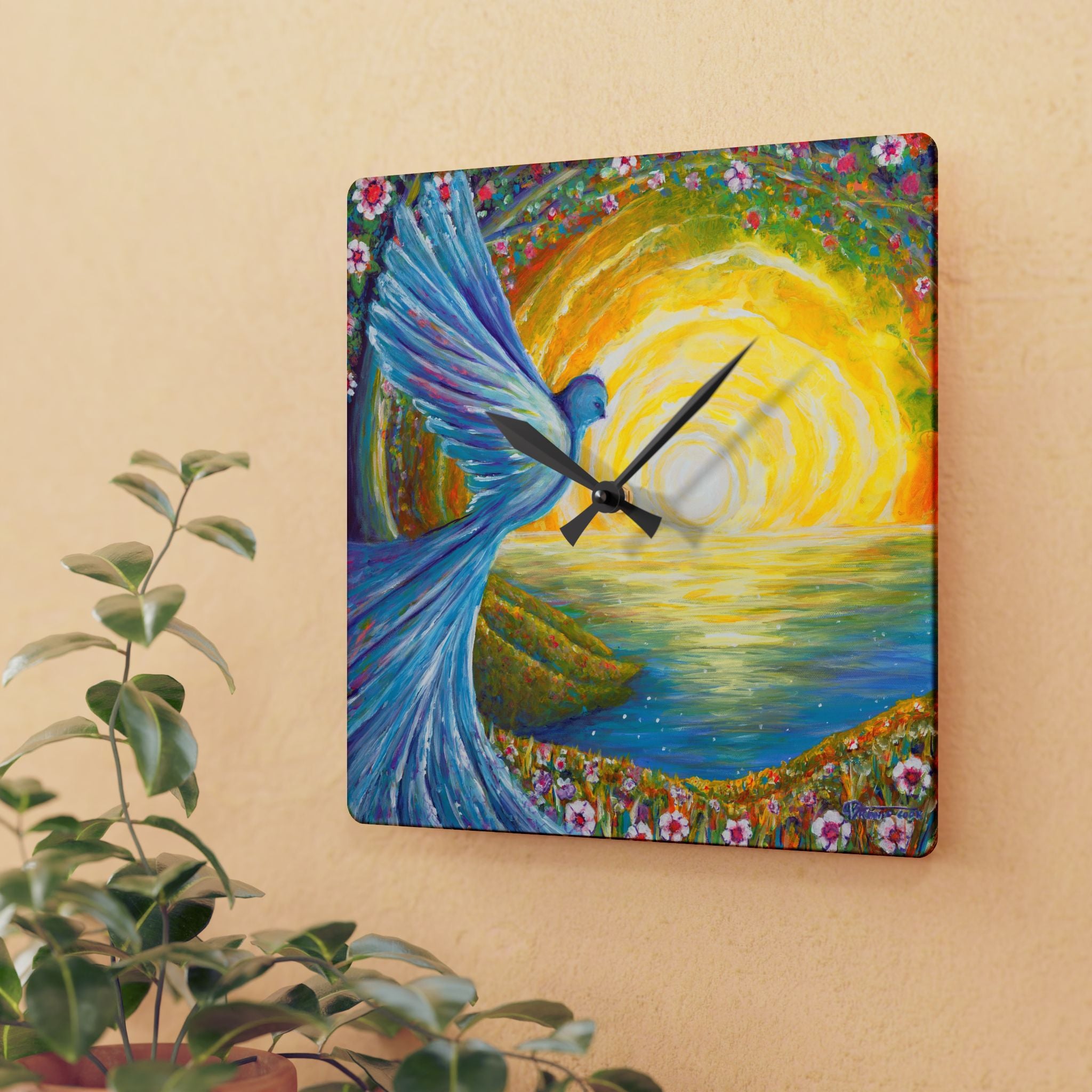 Acrylic Wall Clock - Bird of Light