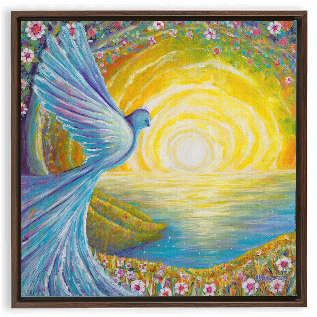 Bird of light Framed Canvas Wraps