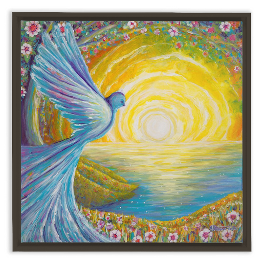 Bird of light Framed Canvas Wraps