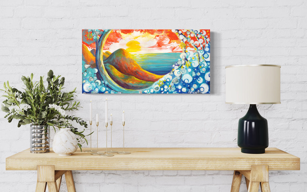 PACIFIC BLISS EMBELLISHED FINE ART PRINT ON CANVAS
