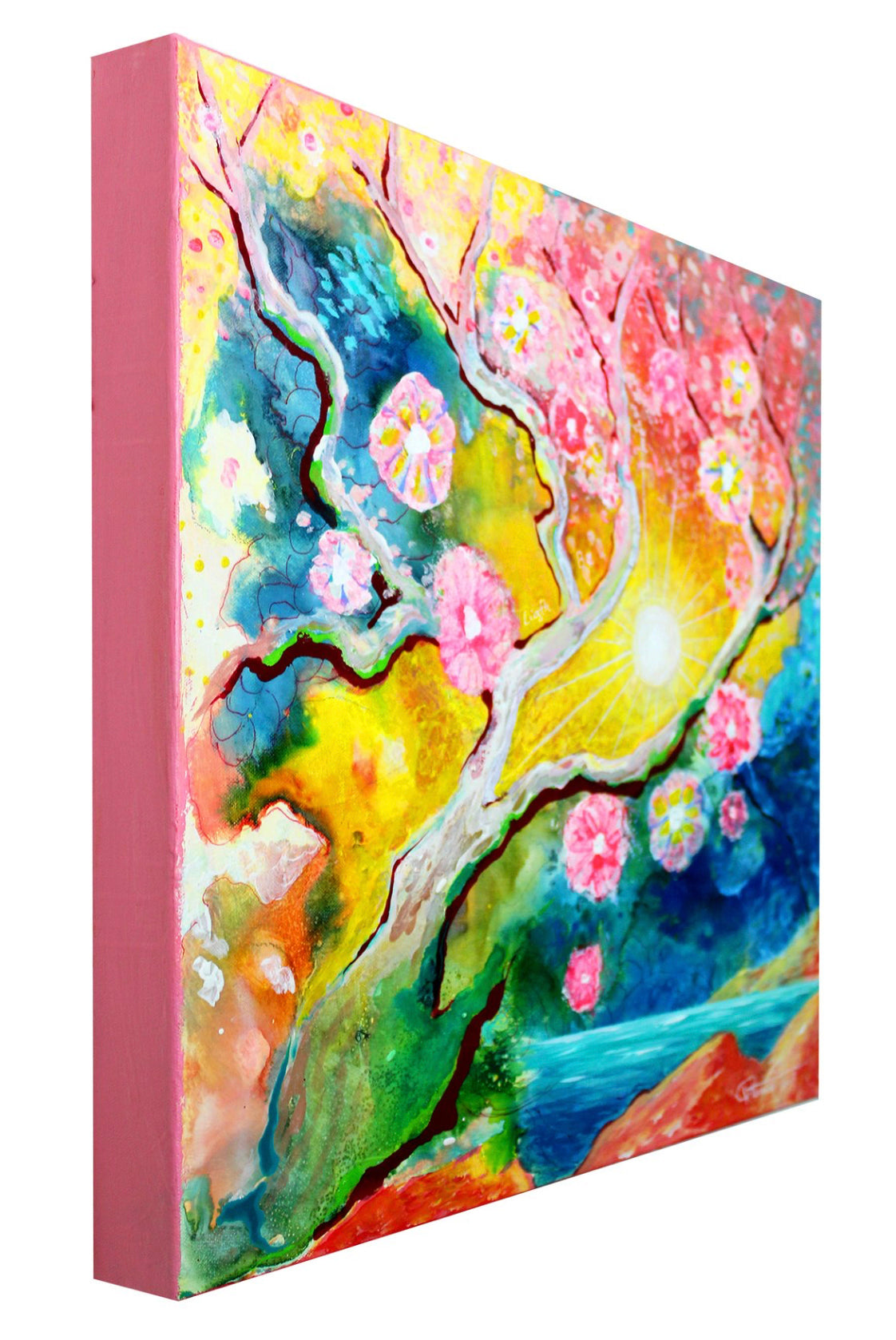 SUNRISE OVER THE PACIFIC ORIGINAL MIXED MEDIA PAINTING -  NOT AVAILABLE