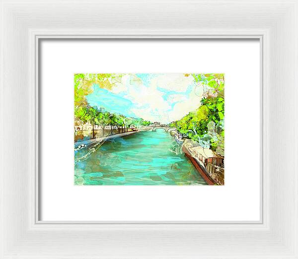 A little Stroll along the Seine - Framed Print