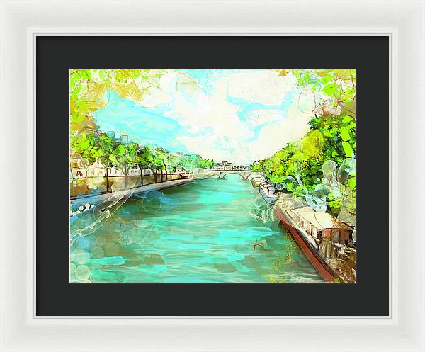 A little Stroll along the Seine - Framed Print