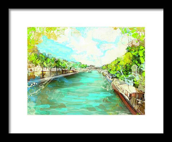 A little Stroll along the Seine - Framed Print