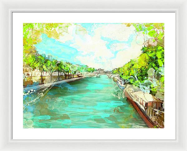 A little Stroll along the Seine - Framed Print