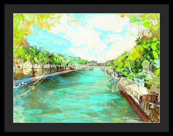 A little Stroll along the Seine - Framed Print