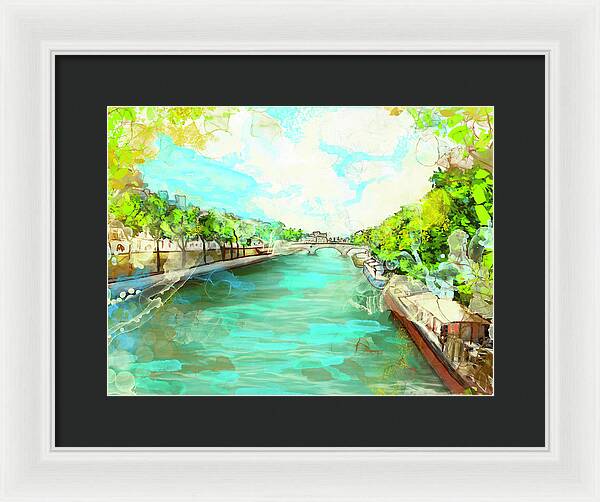 A little Stroll along the Seine - Framed Print