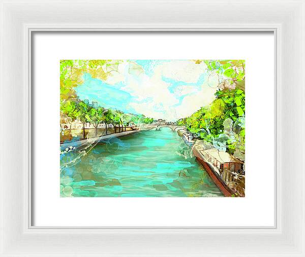 A little Stroll along the Seine - Framed Print