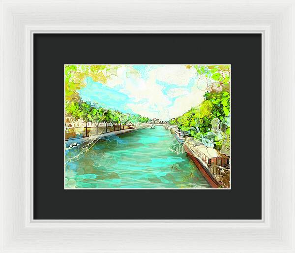 A little Stroll along the Seine - Framed Print