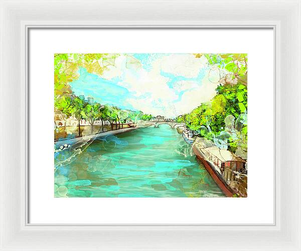 A little Stroll along the Seine - Framed Print