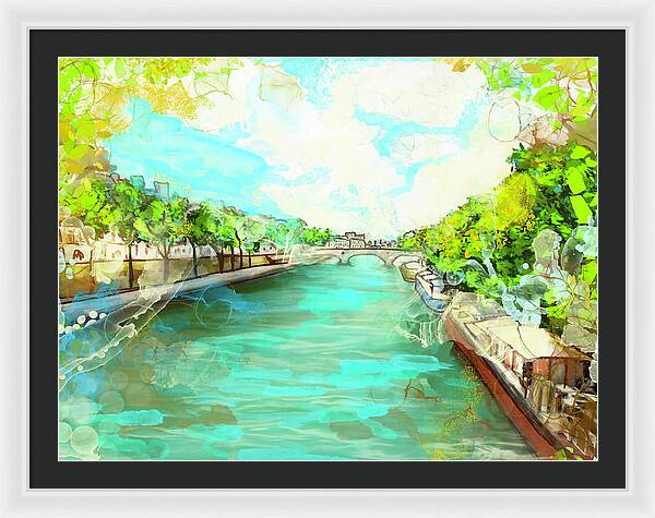 A little Stroll along the Seine - Framed Print