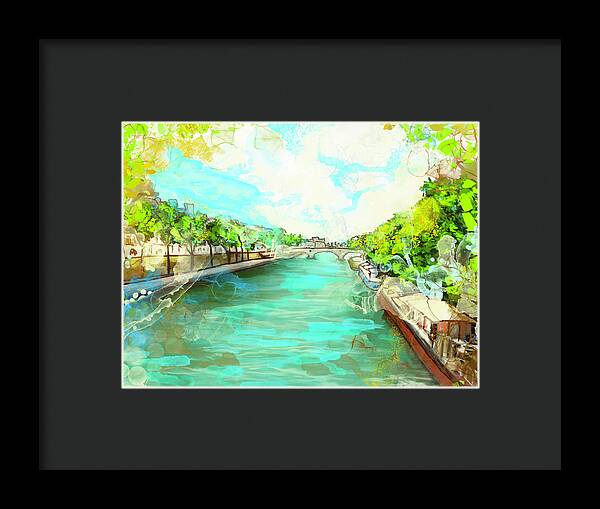 A little Stroll along the Seine - Framed Print
