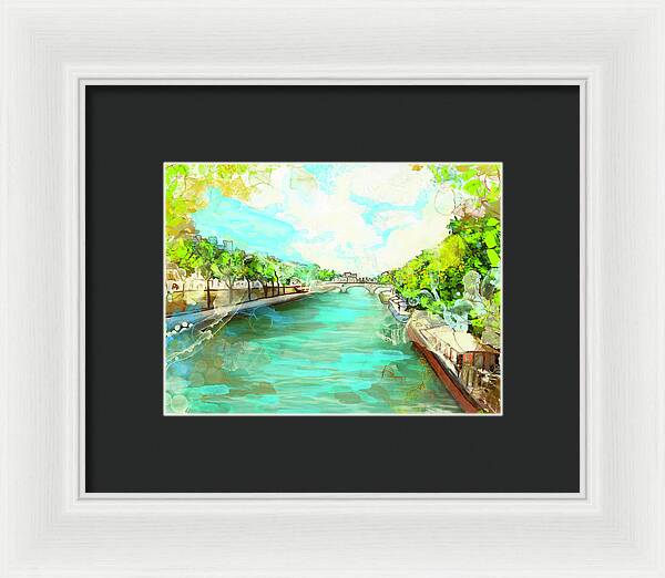 A little Stroll along the Seine - Framed Print