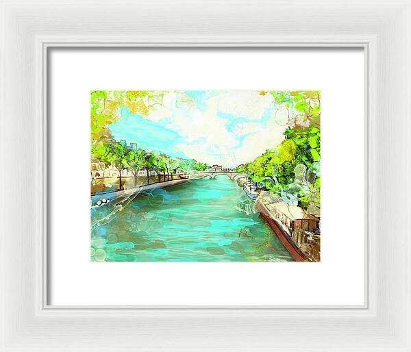 A little Stroll along the Seine - Framed Print