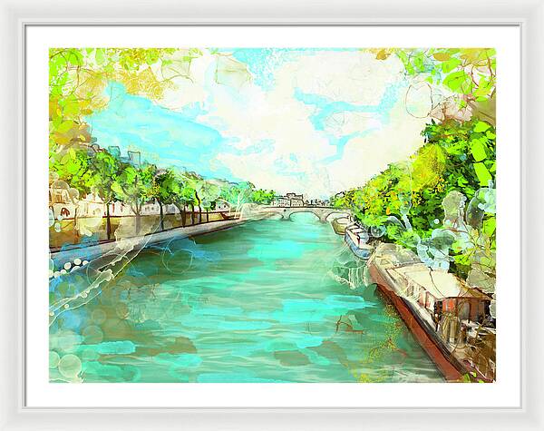 A little Stroll along the Seine - Framed Print