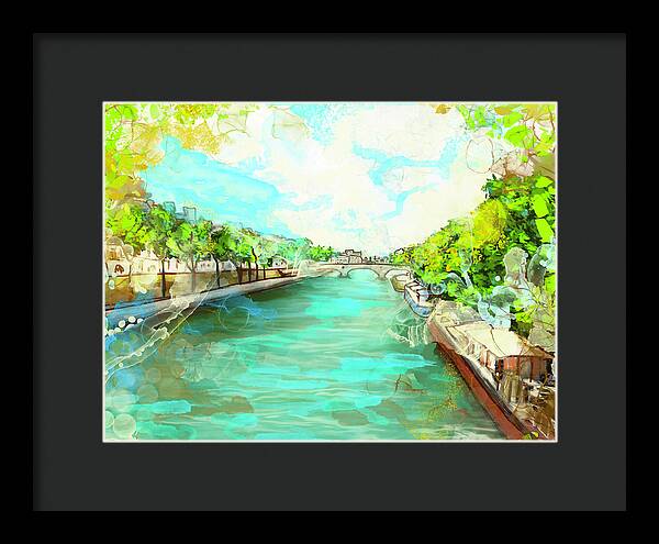 A little Stroll along the Seine - Framed Print