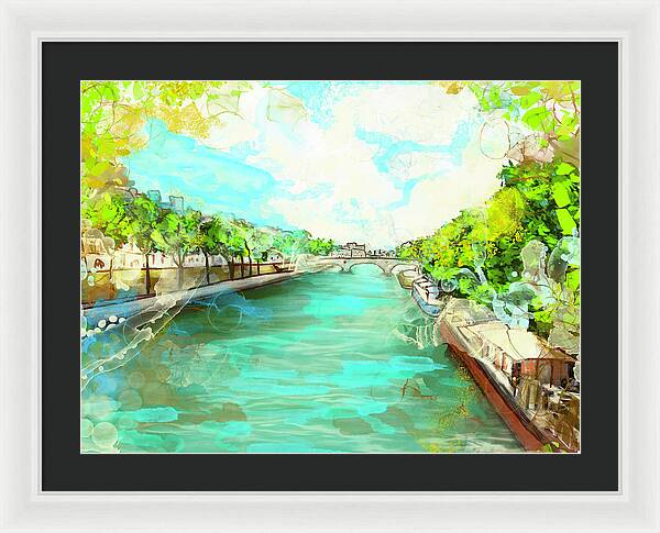 A little Stroll along the Seine - Framed Print