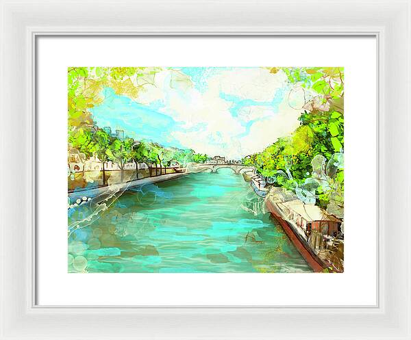 A little Stroll along the Seine - Framed Print