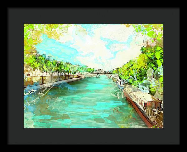 A little Stroll along the Seine - Framed Print