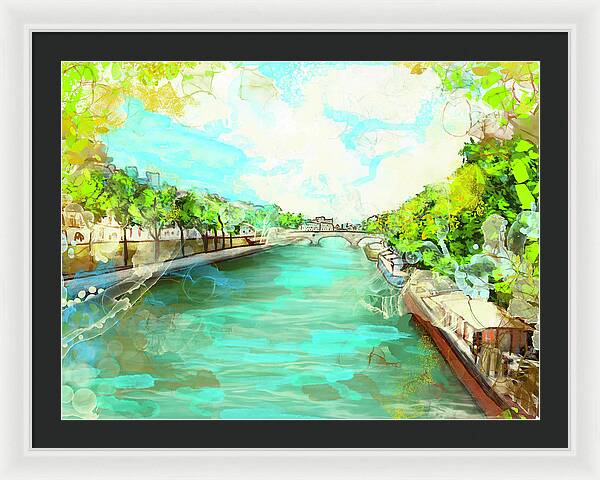 A little Stroll along the Seine - Framed Print