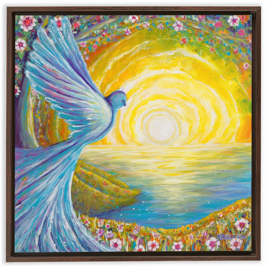 Bird of light Framed Canvas Wraps