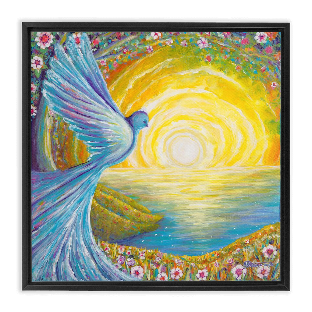 Bird of light Framed Canvas Wraps