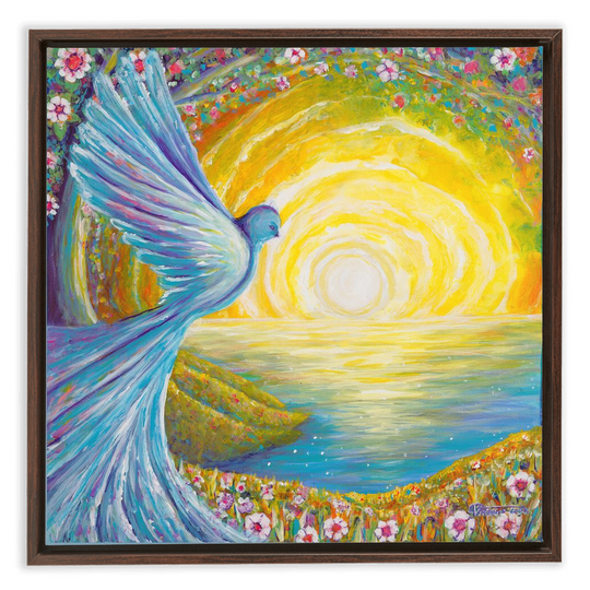 Bird of light Framed Canvas Wraps