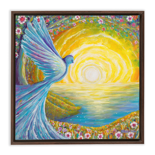 Bird of light Framed Canvas Wraps