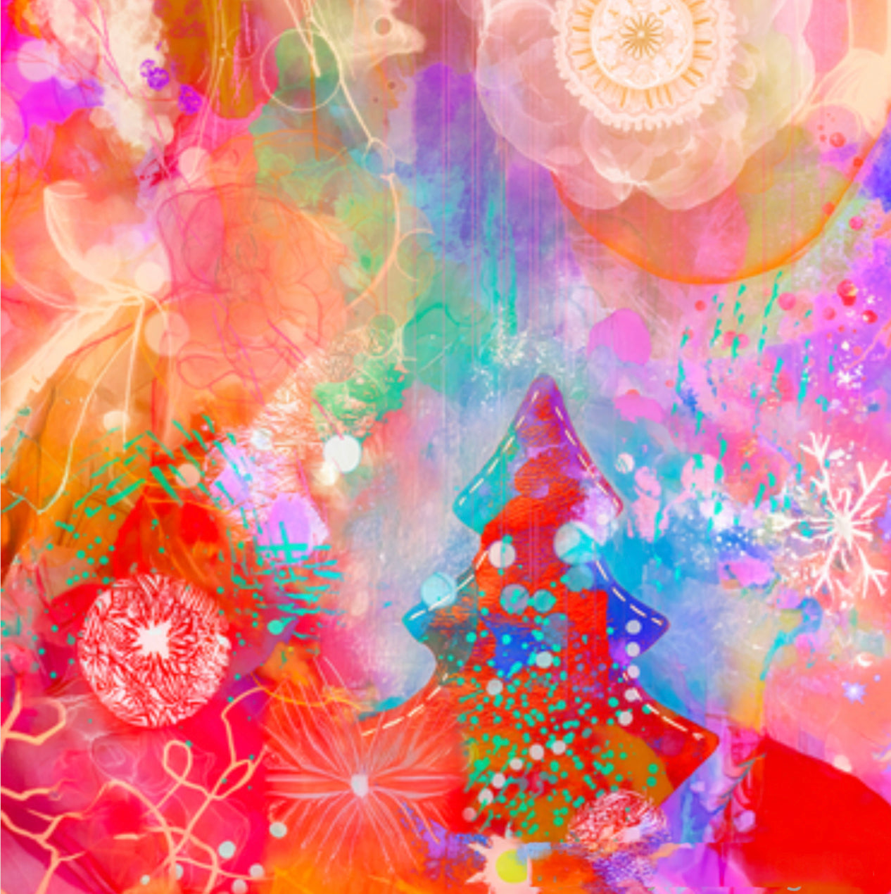 "Reverie "- Designer Silk Scarf - 35'x35"
