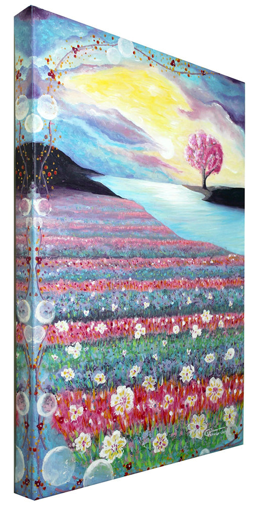 SUNRISE BY THE RIVER  EMBELLISHED FINE ART  PRINT ON CANVAS - NOT AVAILABLE