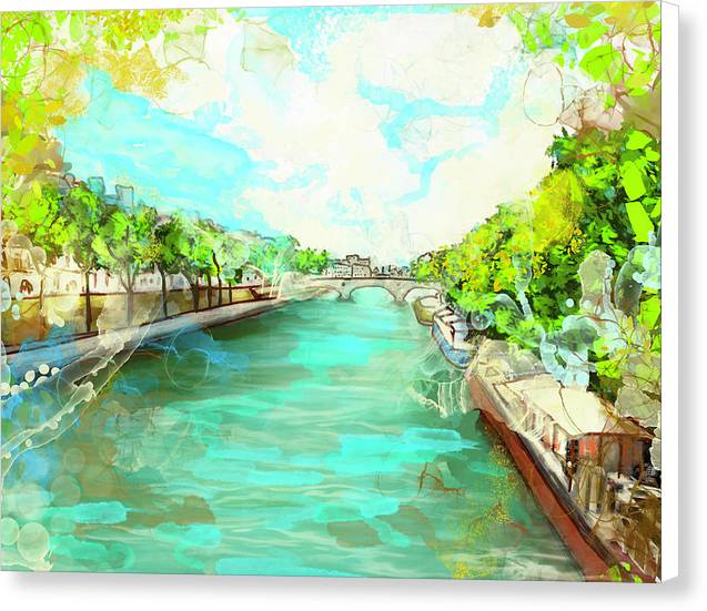 A little Stroll along the Seine - Canvas Print